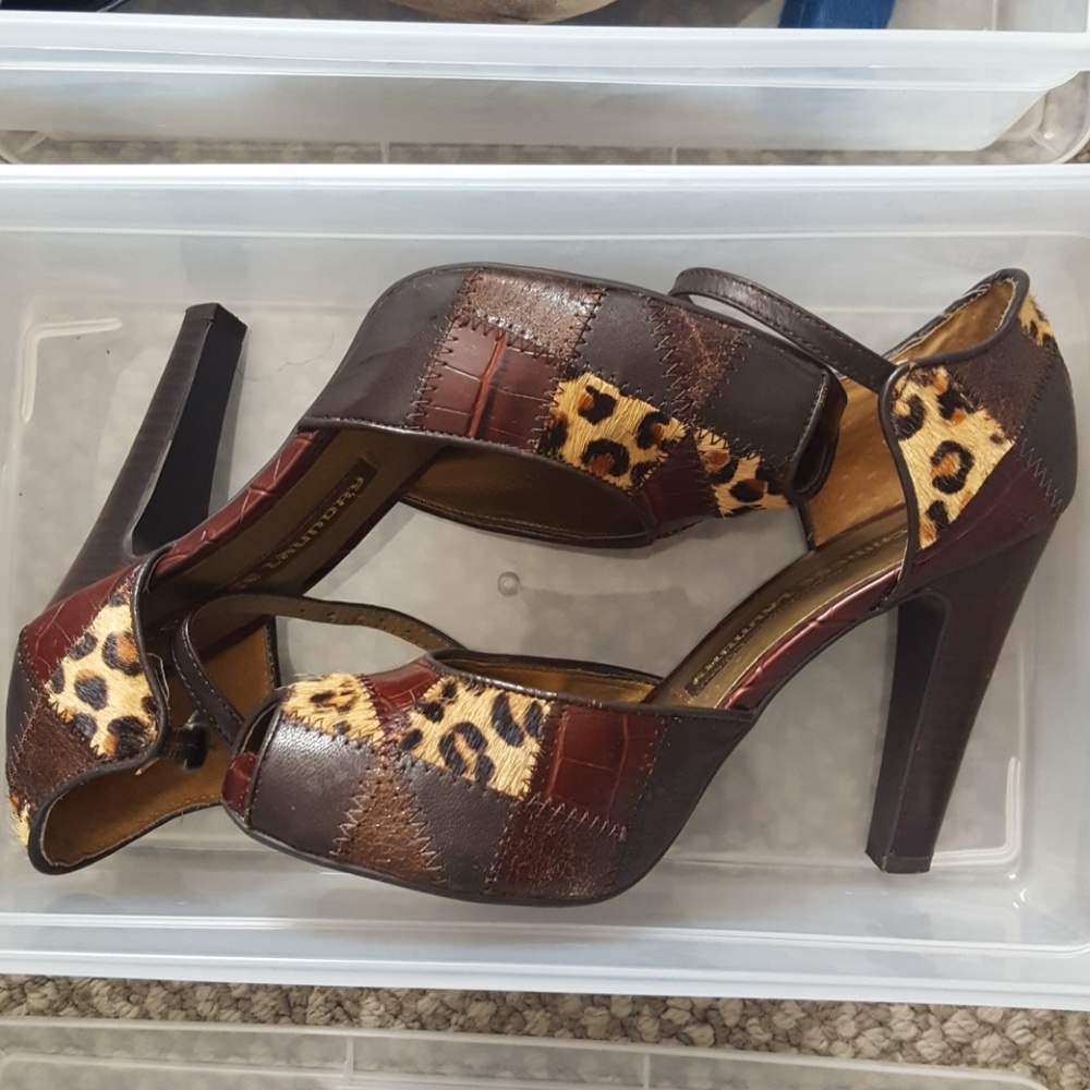 Leopard Patchwork Chinese Laundry Heels